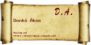 Donkó Ákos névjegykártya